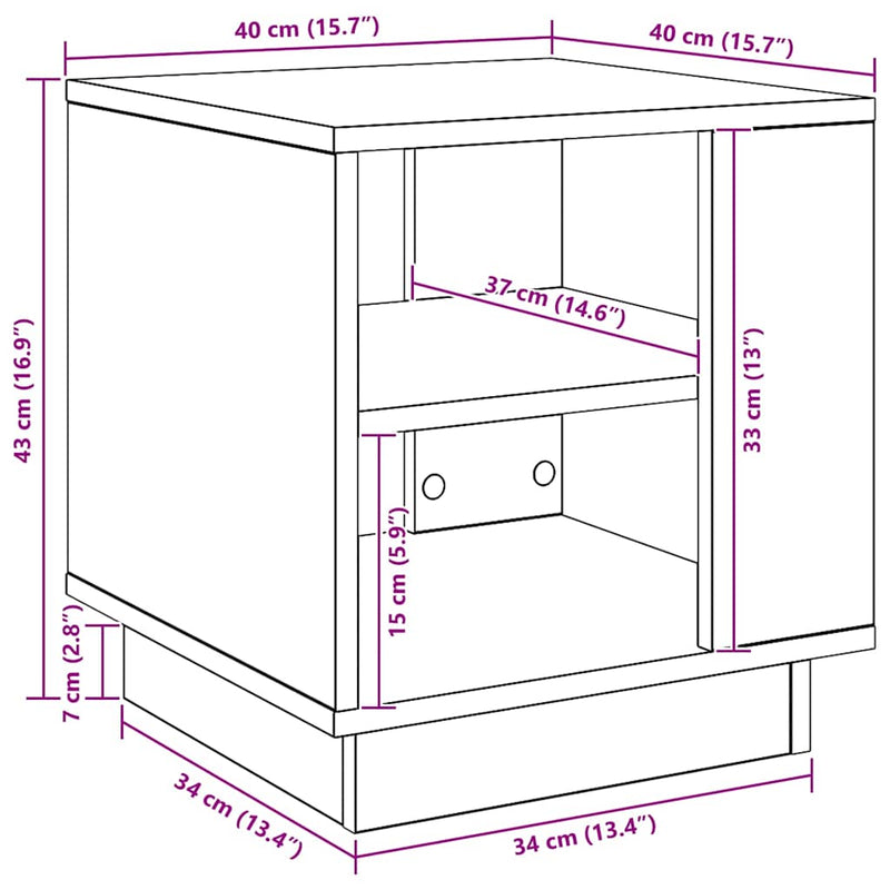 vidaXL kézműves tölgy színű szerelt fa dohányzóasztal 40 x 40 x 43 cm