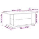 vidaXL antik fa színű szerelt fa dohányzóasztal 102 x 55,5 x 40 cm