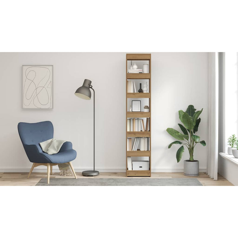 vidaXL Könyvszekrény/szobaosztó Artisan tölgy 40x30x198 cm