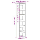 vidaXL Könyvszekrény/szobaosztó Artisan tölgy 40x30x198 cm