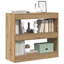 vidaXL Könyvszekrény/szobaosztó Artisan tölgy 80x30x72 cm
