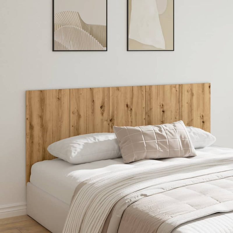 vidaXL kézműves tölgy színű szerelt fa ágyfejtámla 200x1,5x80 cm