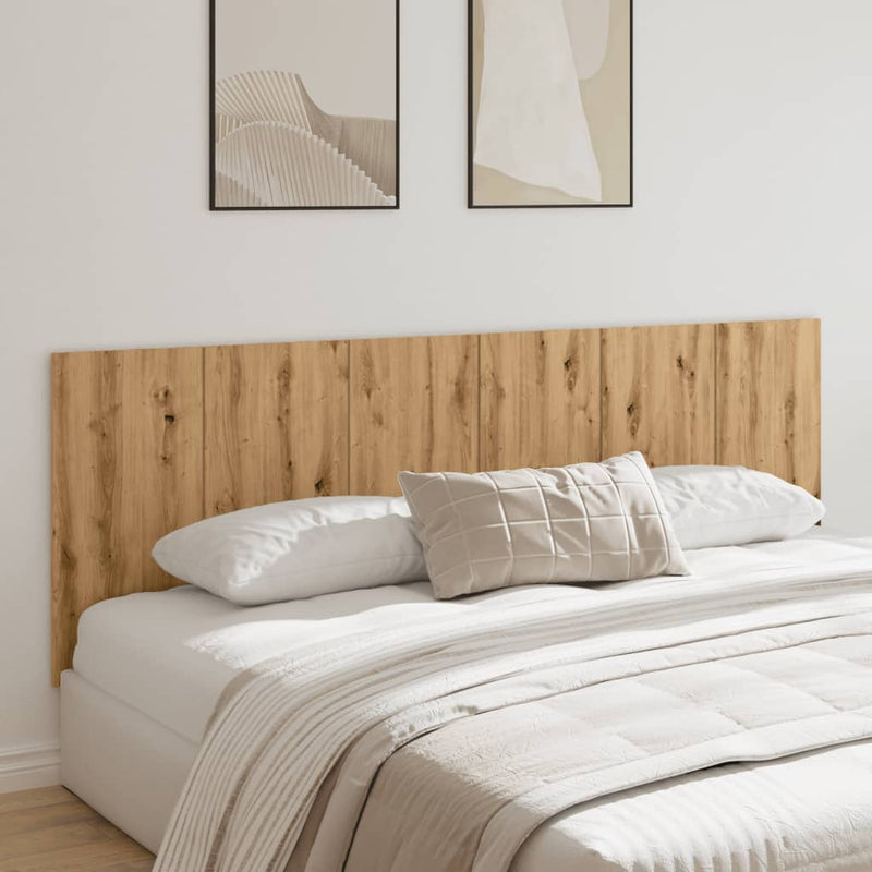 vidaXL kézműves tölgy színű szerelt fali fejtámla 240 x 1,5 x 80 cm