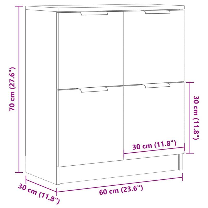 vidaXL antik fa színű szerelt fa tálalószekrény 60 x 30 x 70 cm