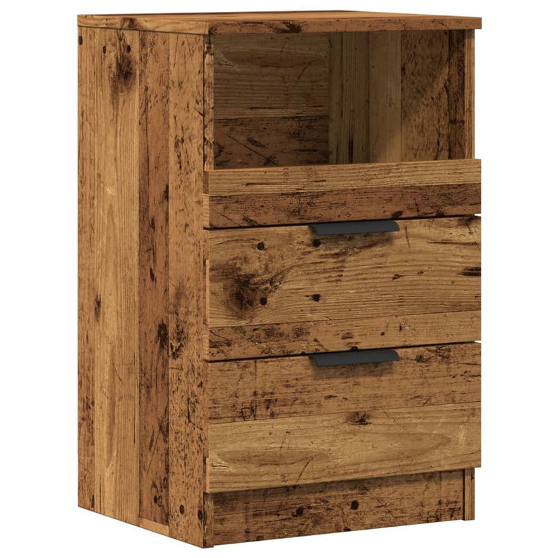 vidaXL 2 db antik fa színű szerelt fa éjjeliszekrény 40 x 36 x 65 cm