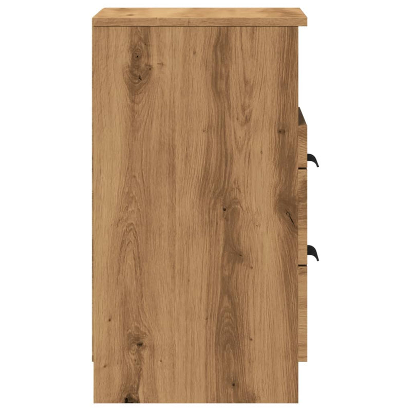 vidaXL 2 db kézműves tölgy színű szerelt fa éjjeliszekrény 40x36x65 cm