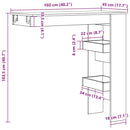 vidaXL fali bárasztal Régi fa 102x45x103,5 cm Gépi fa