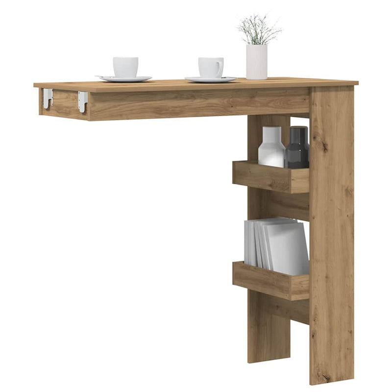 vidaXL fali bárasztal Artisan tölgy 102x45x103,5 cm Gépelt fa