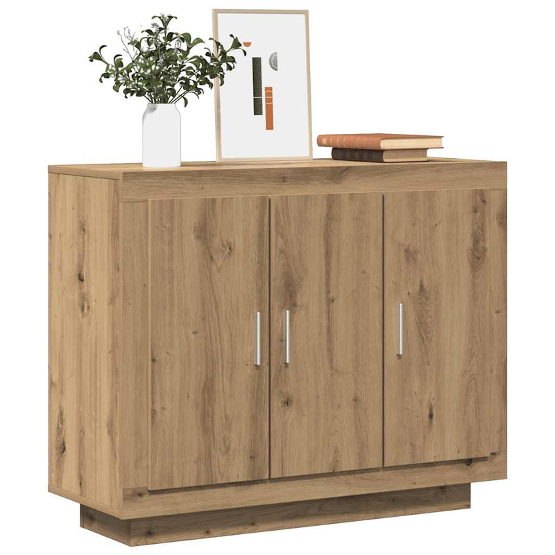 vidaXL kézműves tölgy színű szerelt fa tálalószekrény 92 x 35 x 75 cm