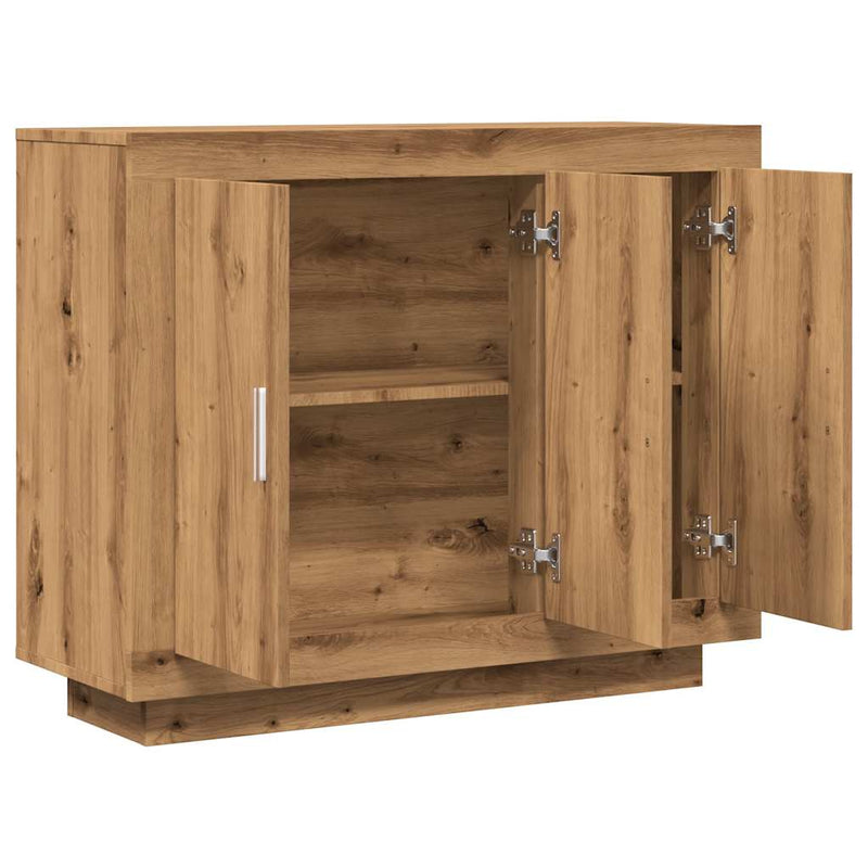 vidaXL kézműves tölgy színű szerelt fa tálalószekrény 92 x 35 x 75 cm