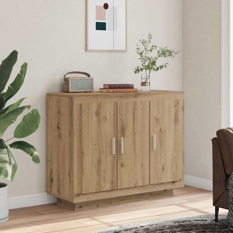 vidaXL kézműves tölgy színű szerelt fa tálalószekrény 92 x 35 x 75 cm