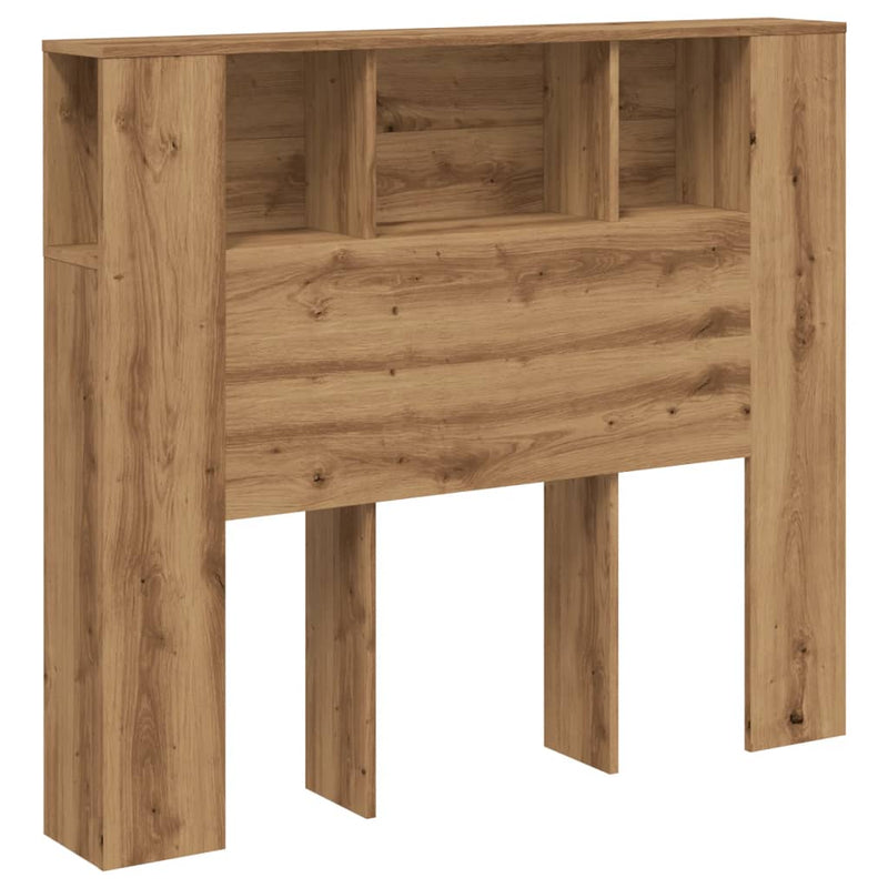 vidaXL kézműves tölgyszínű szerelt fa LED-es fejtámla 120x18,5x103,5cm