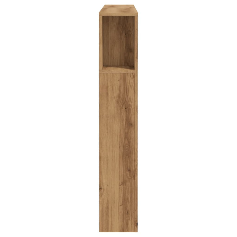 vidaXL kézműves tölgyszínű szerelt fa LED-es fejtámla 120x18,5x103,5cm