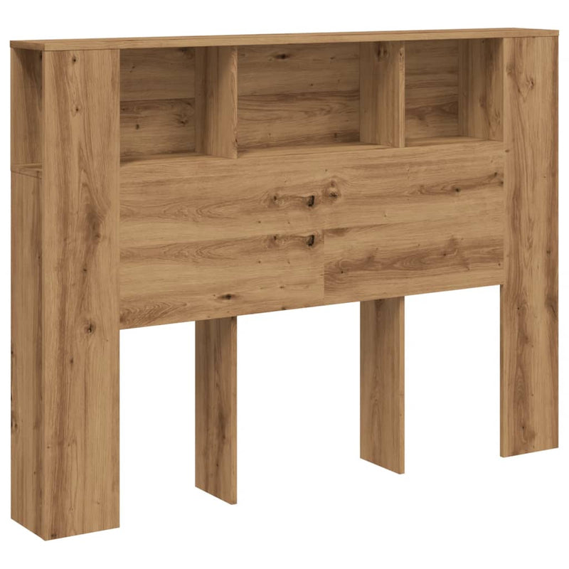 vidaXL kézműves tölgyfa fejtámla szekrény 140 x 18,5 x 102,5 cm redőzött fa