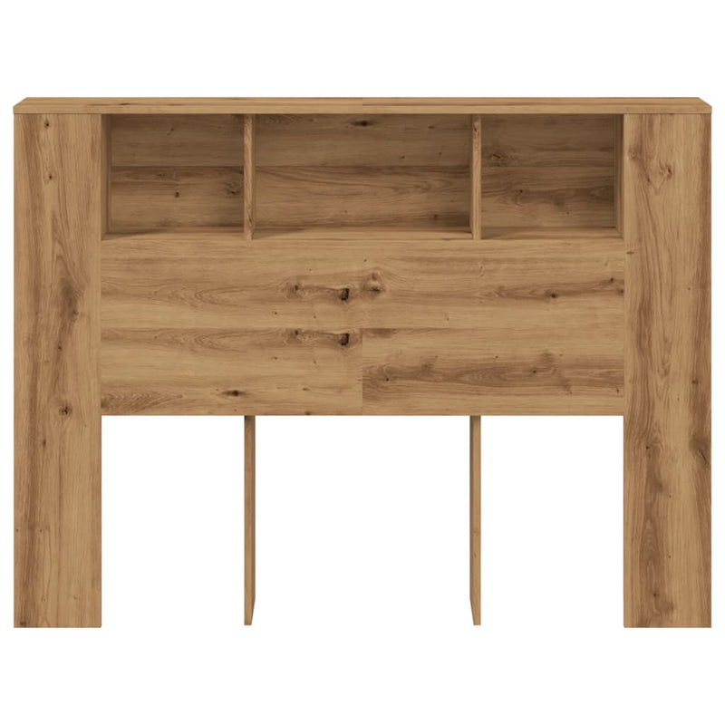 vidaXL kézműves tölgyfa fejtámla szekrény 140 x 18,5 x 102,5 cm redőzött fa