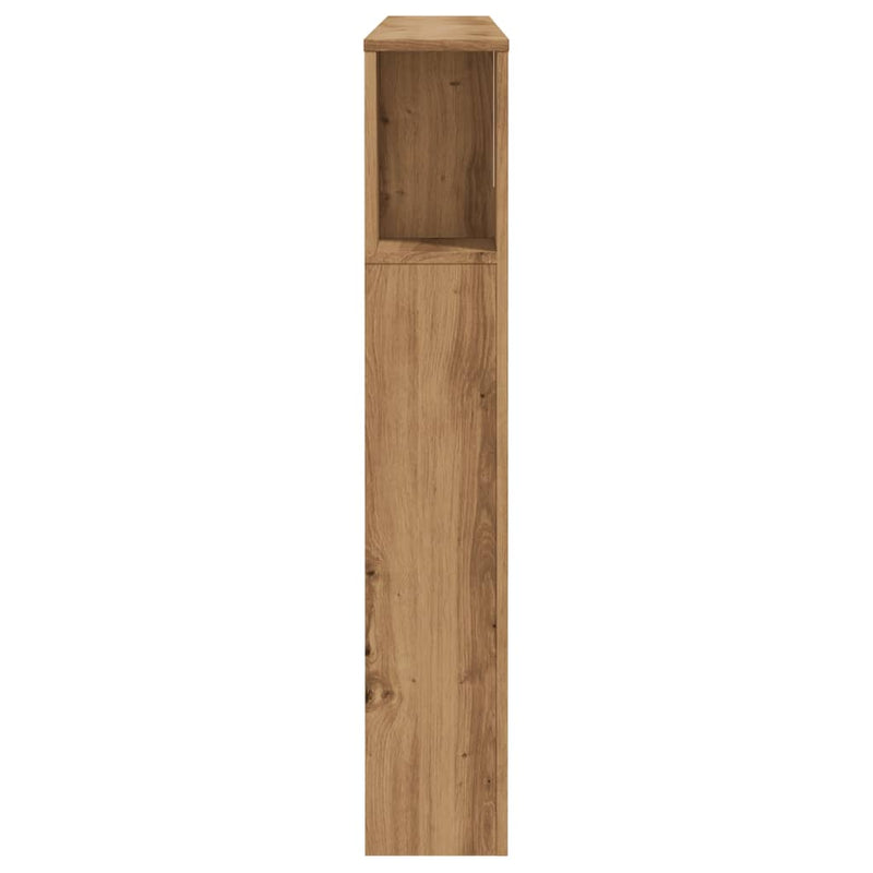 vidaXL kézműves tölgyfa fejtámla szekrény 140 x 18,5 x 102,5 cm redőzött fa