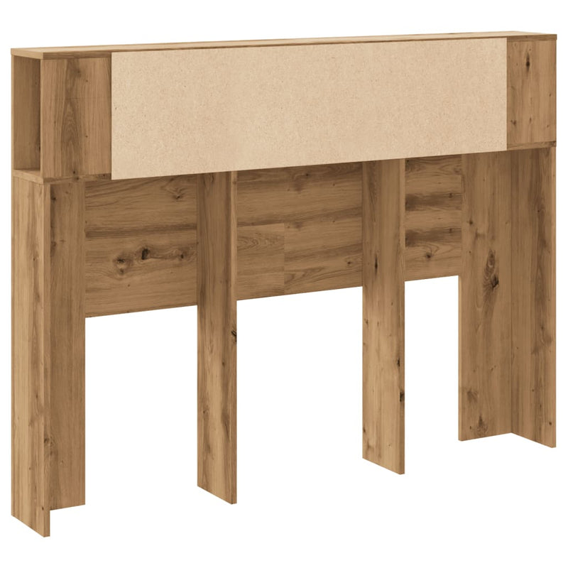 vidaXL kézműves tölgyfa fejtámla szekrény 140 x 18,5 x 102,5 cm redőzött fa