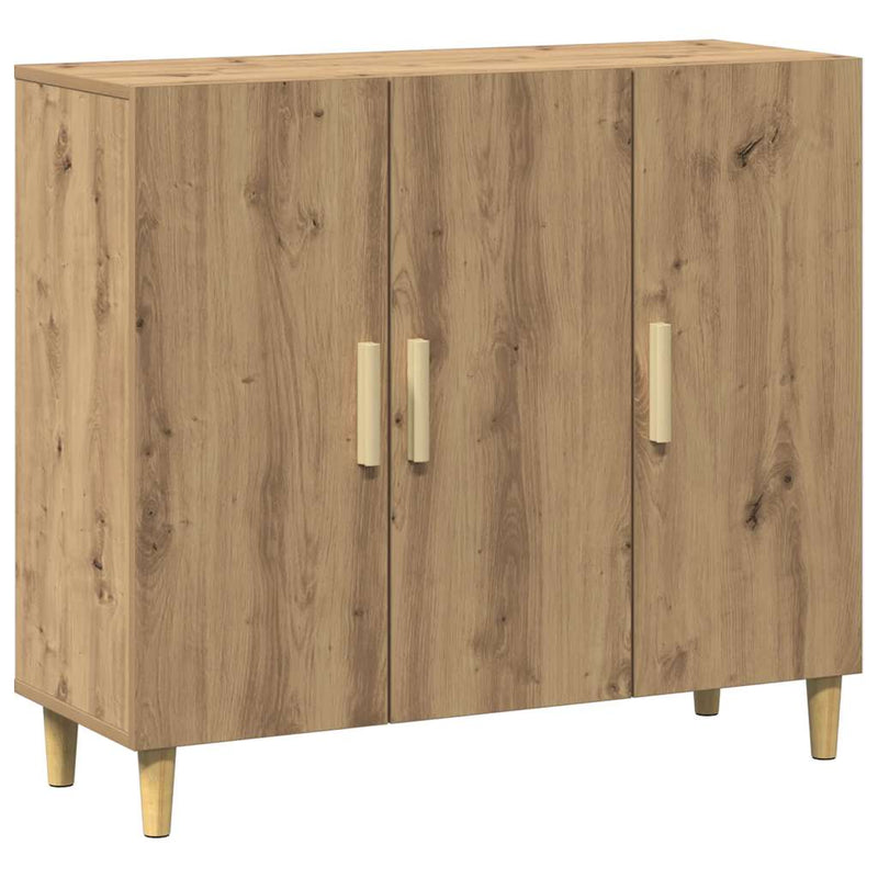 vidaXL kézműves tölgy színű szerelt fa tálalószekrény 90 x 34 x 80 cm