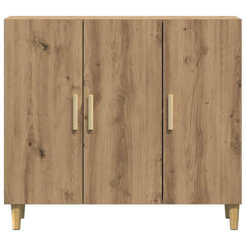 vidaXL kézműves tölgy színű szerelt fa tálalószekrény 90 x 34 x 80 cm