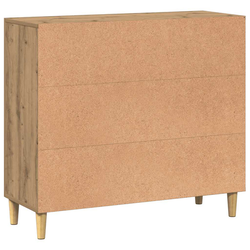 vidaXL kézműves tölgy színű szerelt fa tálalószekrény 90 x 34 x 80 cm