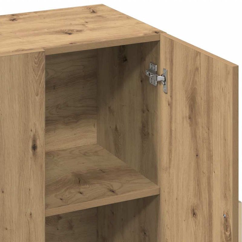 vidaXL kézműves tölgy színű szerelt fa tálalószekrény 90 x 34 x 80 cm