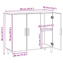 vidaXL kézműves tölgy színű szerelt fa tálalószekrény 90 x 34 x 80 cm