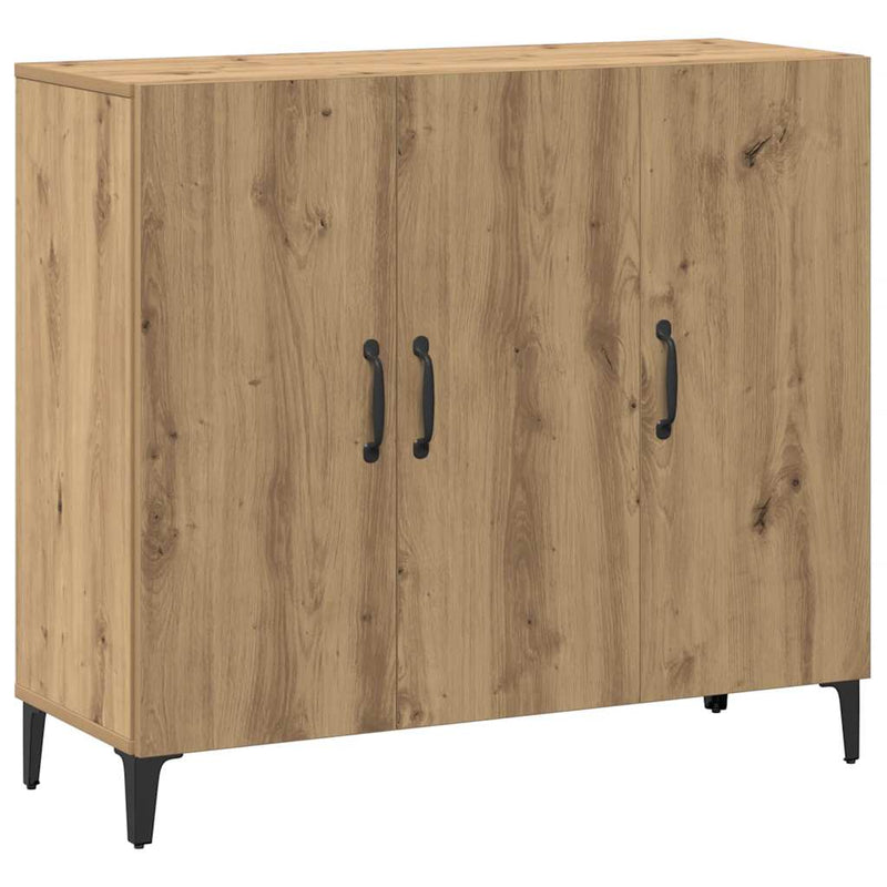 vidaXL kézműves tölgy színű szerelt fa tálalószekrény 90 x 34 x 80 cm