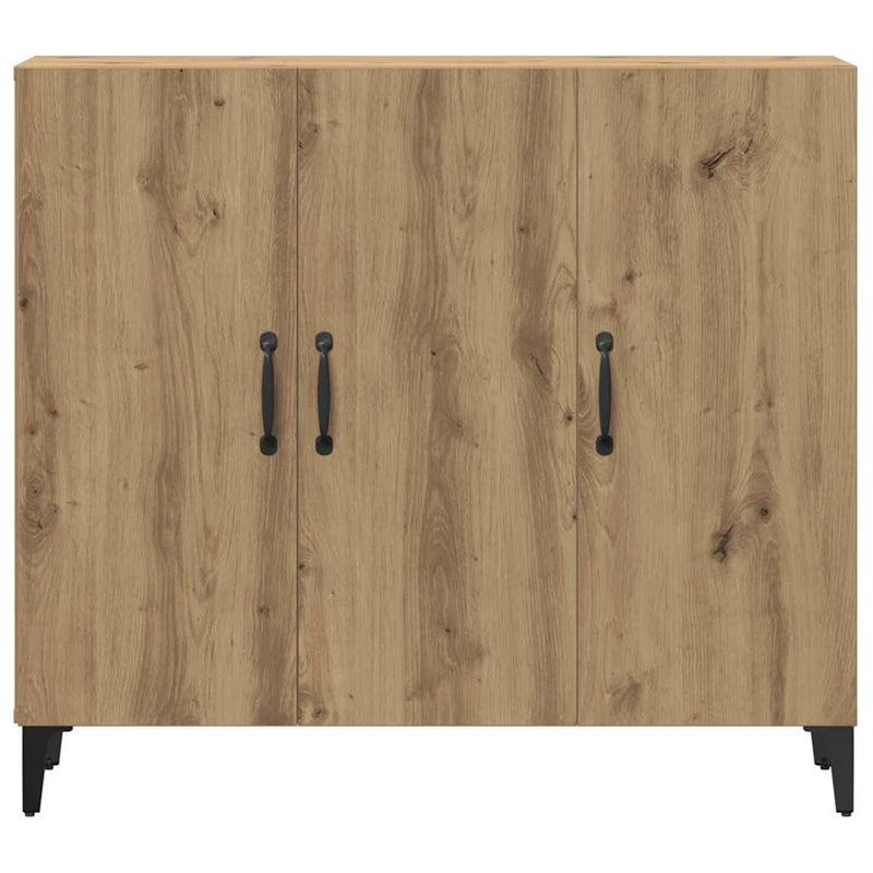 vidaXL kézműves tölgy színű szerelt fa tálalószekrény 90 x 34 x 80 cm