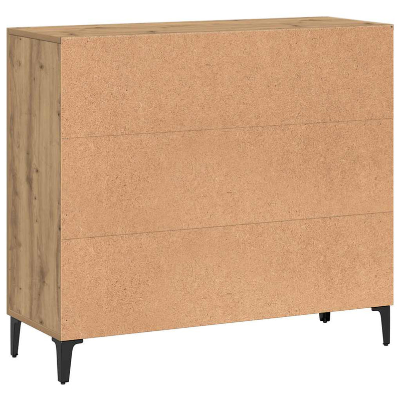 vidaXL kézműves tölgy színű szerelt fa tálalószekrény 90 x 34 x 80 cm