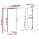 vidaXL kézműves tölgy színű szerelt fa tálalószekrény 90 x 34 x 80 cm
