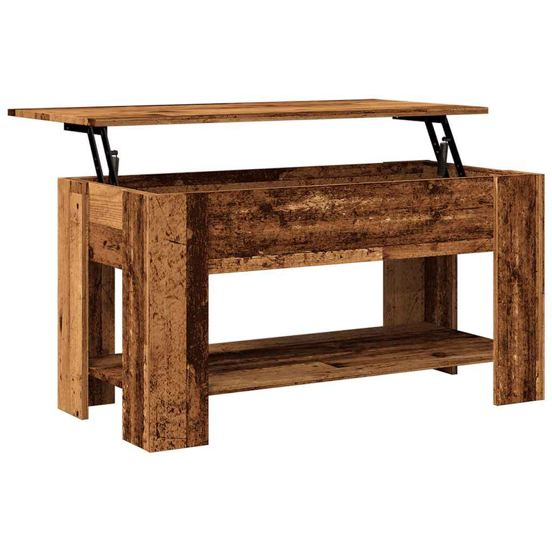 vidaXL dohányzóasztal Régi fa 101x49x52 cm Gépelt fa