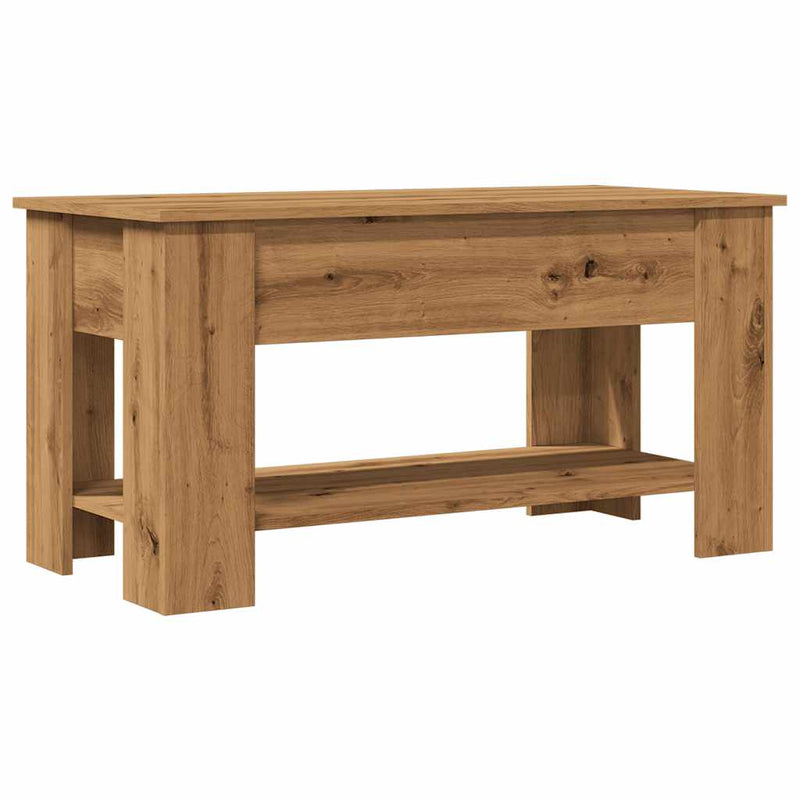 vidaXL dohányzóasztal Artisan tölgy 101x49x52 cm Műanyag fa