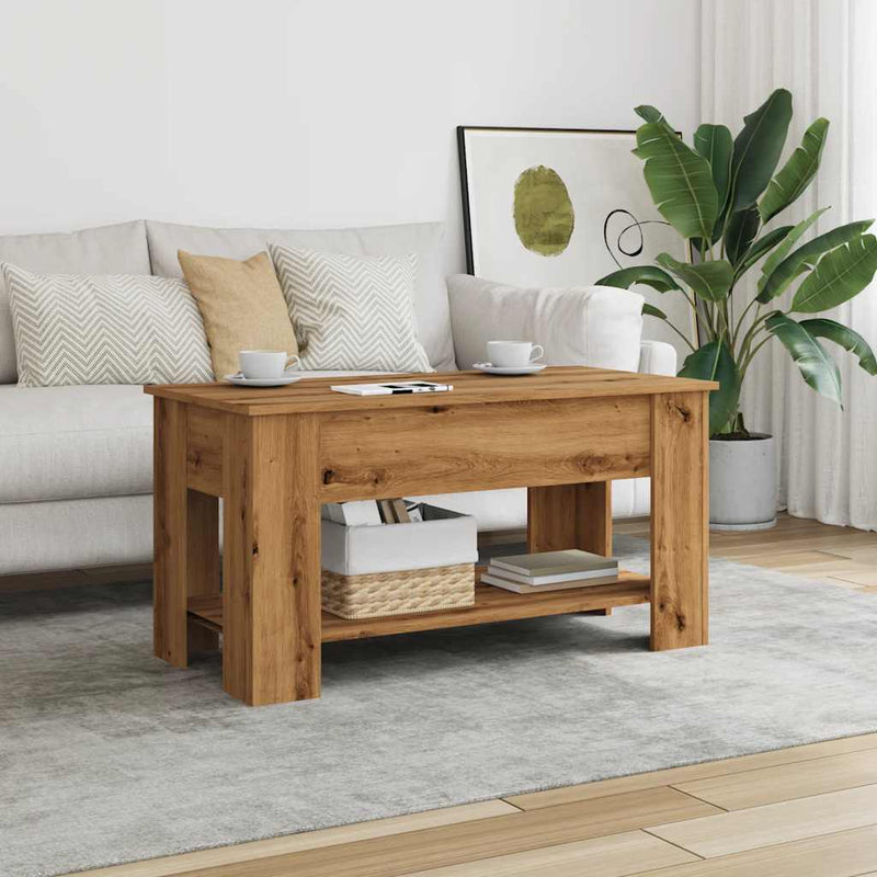 vidaXL dohányzóasztal Artisan tölgy 101x49x52 cm Műanyag fa