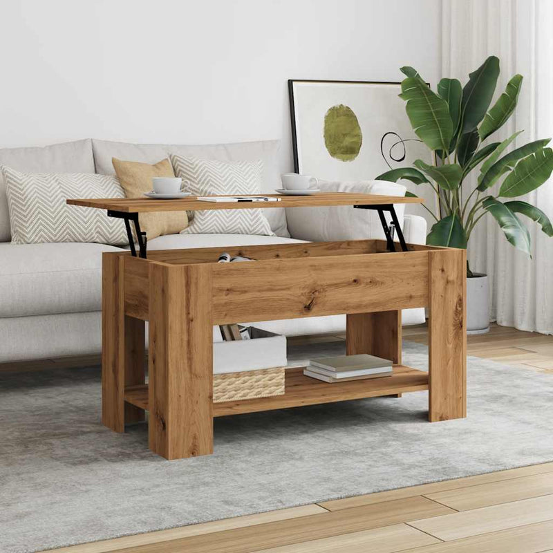 vidaXL dohányzóasztal Artisan tölgy 101x49x52 cm Műanyag fa