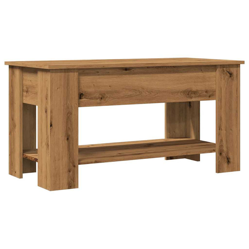 vidaXL dohányzóasztal Artisan tölgy 101x49x52 cm Műanyag fa