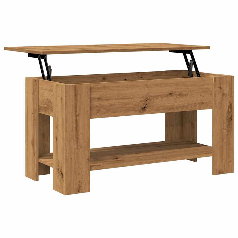 vidaXL dohányzóasztal Artisan tölgy 101x49x52 cm Műanyag fa