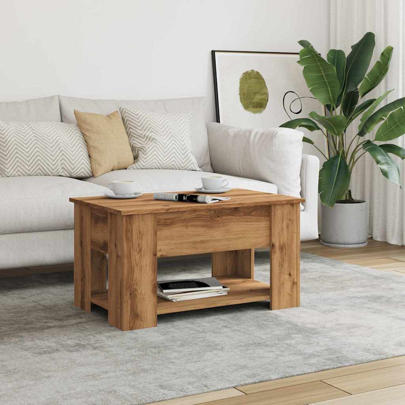 vidaXL dohányzóasztal kézműves tölgy szerelt fa 79 x 49 x 41 cm
