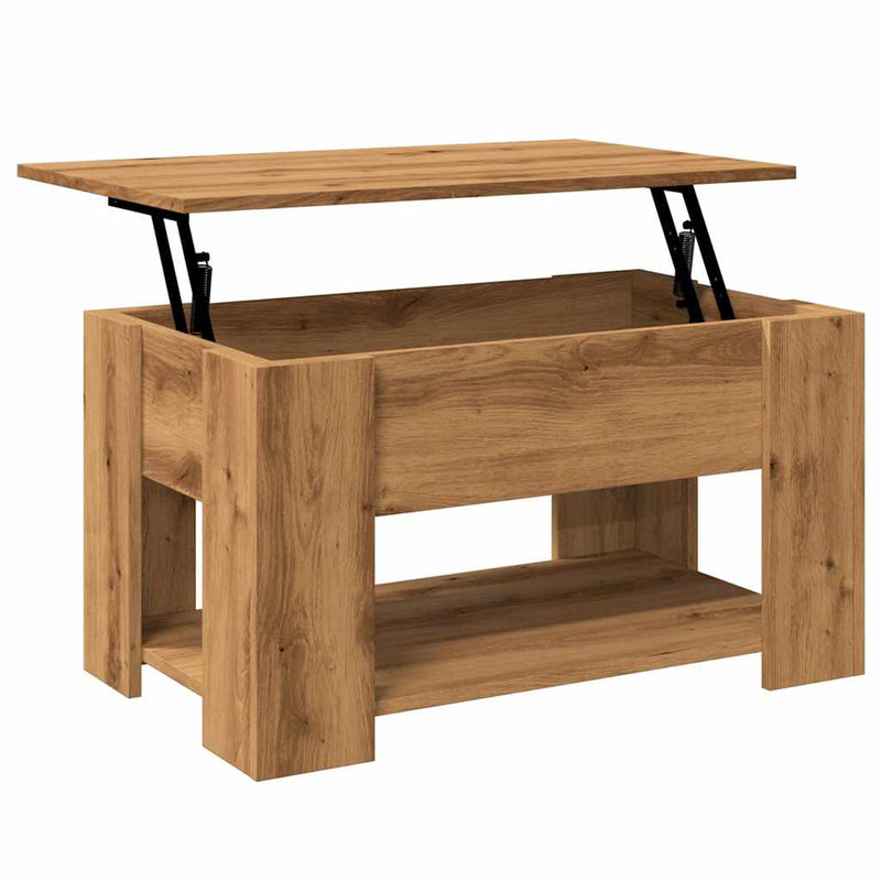 vidaXL dohányzóasztal kézműves tölgy szerelt fa 79 x 49 x 41 cm