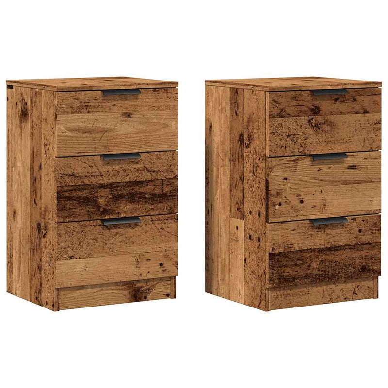 vidaXL 2 db antik fa színű szerelt fa éjjeliszekrény 40 x 36 x 65 cm