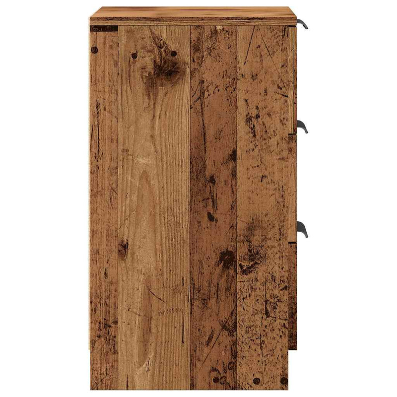 vidaXL 2 db antik fa színű szerelt fa éjjeliszekrény 40 x 36 x 65 cm