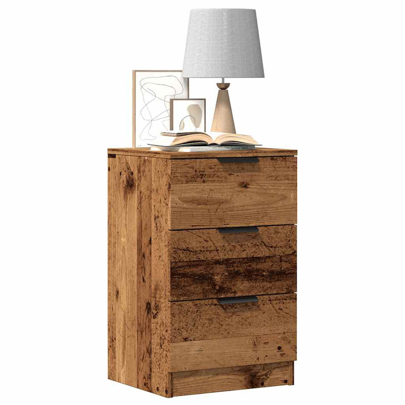 vidaXL 2 db antik fa színű szerelt fa éjjeliszekrény 40 x 36 x 65 cm
