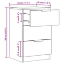 vidaXL kézműves tölgy színű szerelt fa éjjeliszekrény 40 x 36 x 65 cm