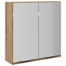 vidaXL kézműves tölgy szerelt tükrös fürdőszobaszekrény 64x20x66,5cm