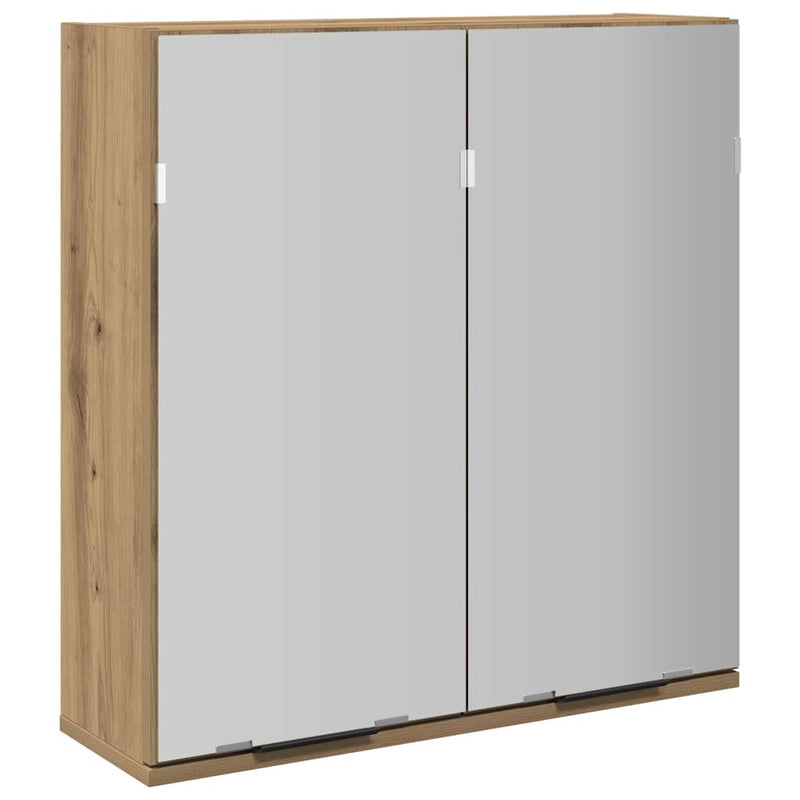 vidaXL kézműves tölgy szerelt tükrös fürdőszobaszekrény 64x20x66,5cm