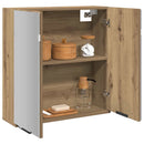 vidaXL kézműves tölgy szerelt tükrös fürdőszobaszekrény 64x20x66,5cm