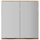 vidaXL kézműves tölgy szerelt tükrös fürdőszobaszekrény 64x20x66,5cm