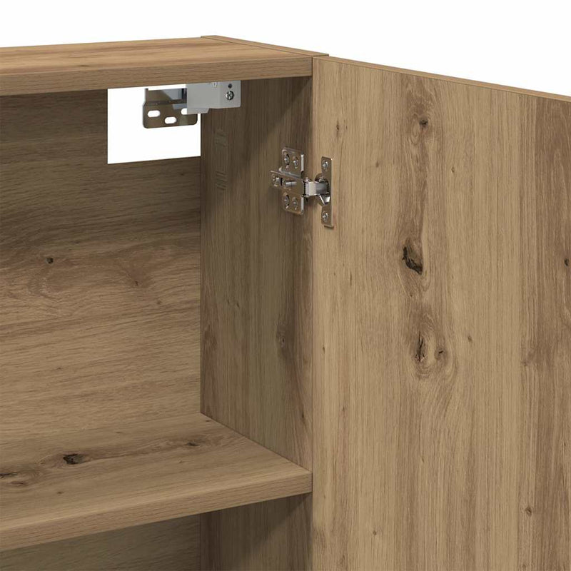 vidaXL kézműves tölgy szerelt tükrös fürdőszobaszekrény 64x20x66,5cm