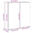 vidaXL kézműves tölgy szerelt tükrös fürdőszobaszekrény 64x20x66,5cm