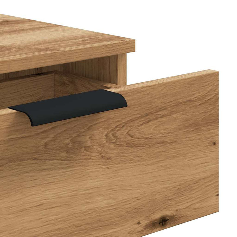 vidaXL kézműves tölgy színű szerelt fa dohányzóasztal 90x36x75 cm