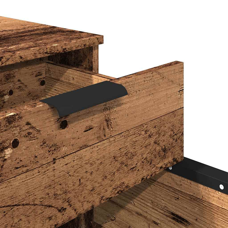 vidaXL antik fa szerelt fa iratszekrény kerekekkel 45x38x45 cm